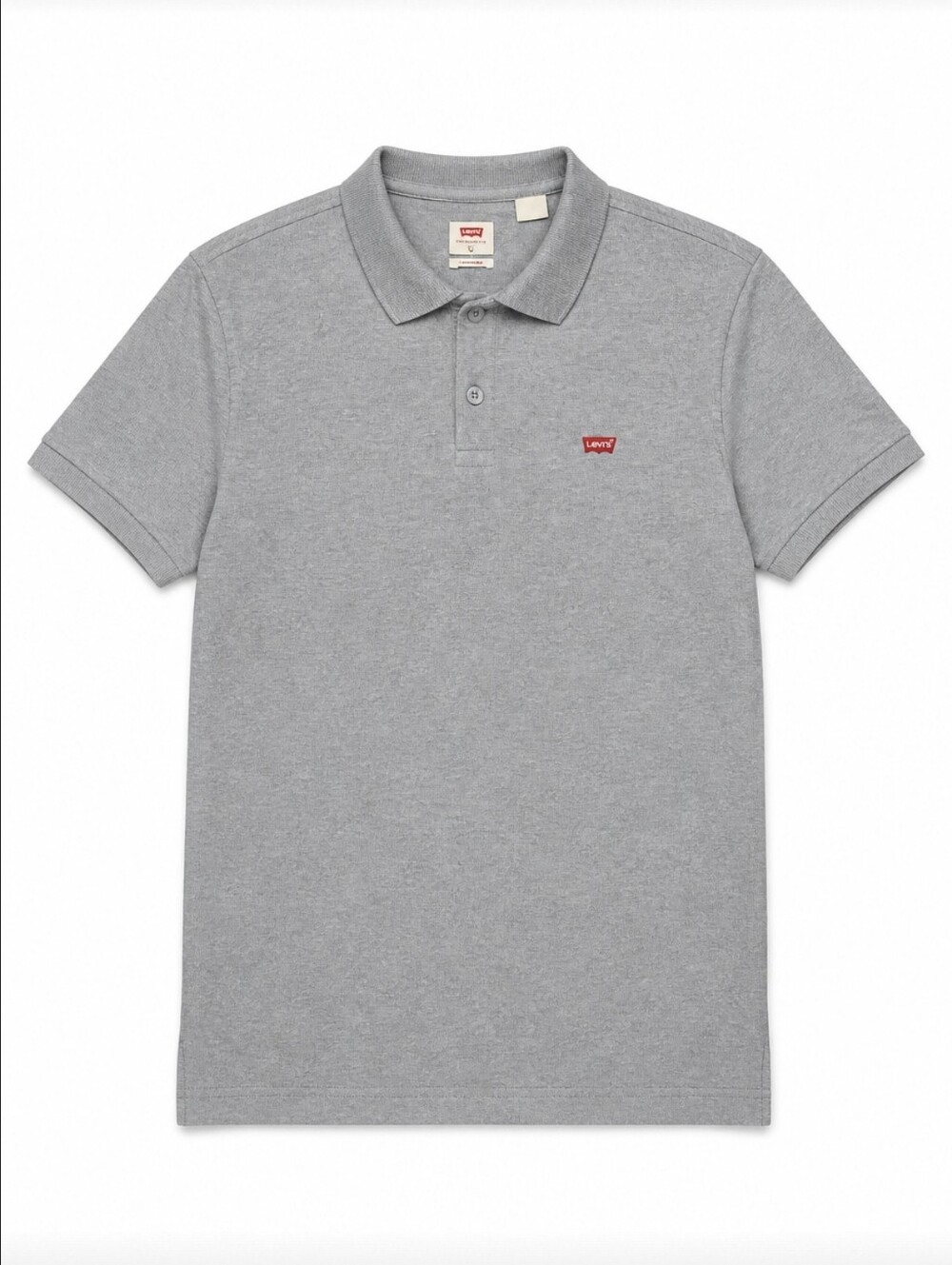 Levis Gray Short Sleeve Polo Shirt Red Tab Logo Size XL